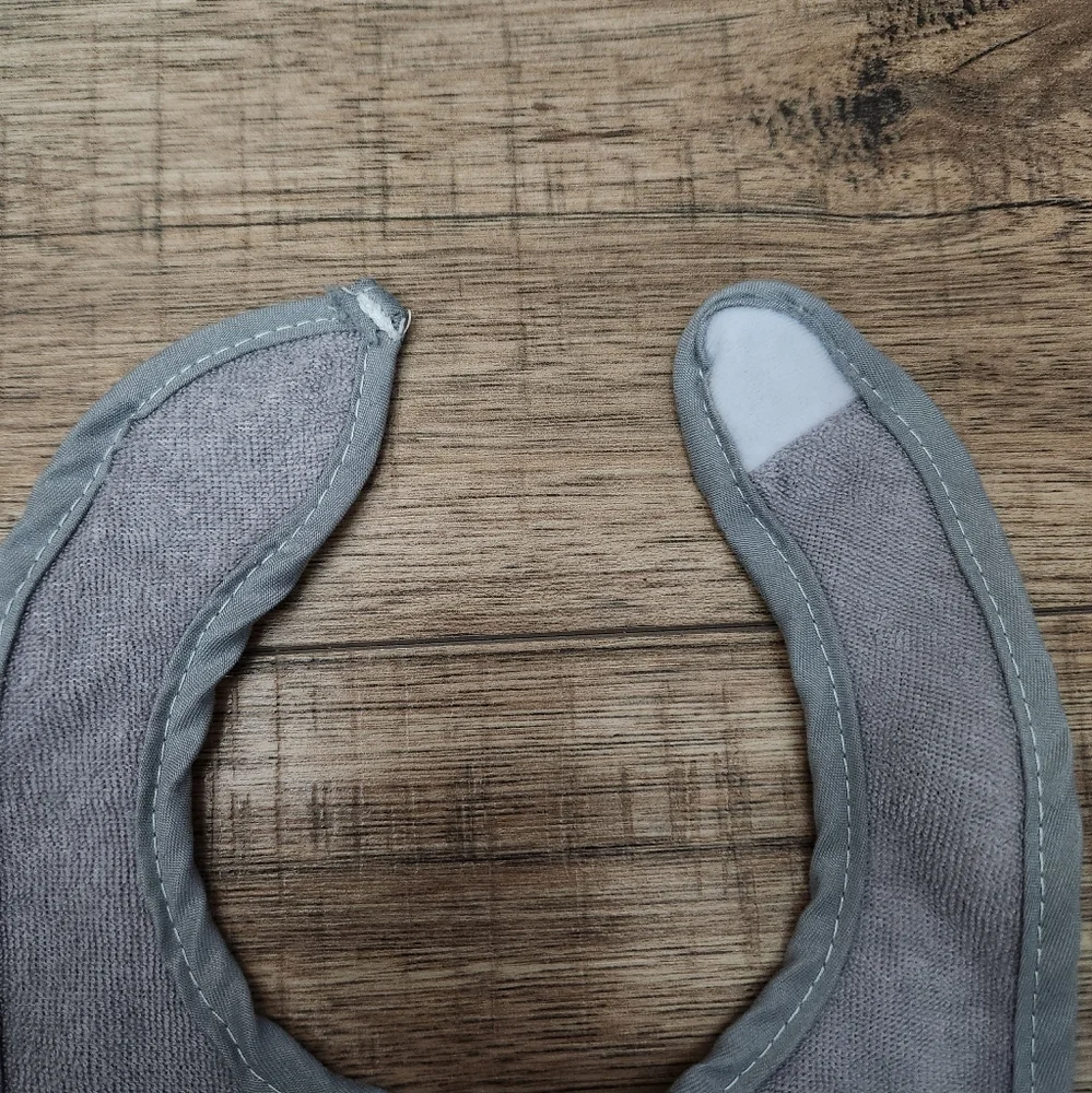 The Peanutshell Too Blessed For This Mess Unisex Terry Bib Gray White